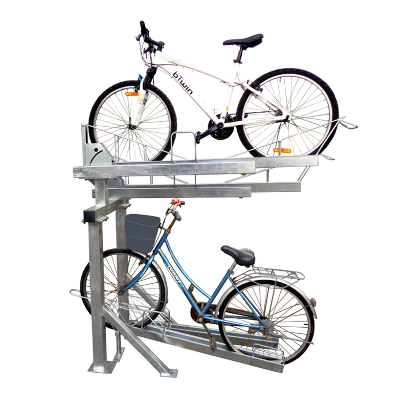 Dvoupatrový venkovní parkovací stojan Easy Metal Bicycle Technology